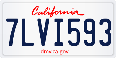 CA license plate 7LVI593