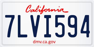 CA license plate 7LVI594