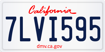 CA license plate 7LVI595
