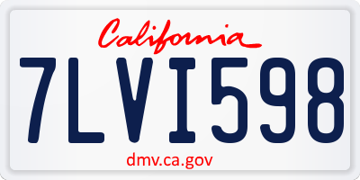 CA license plate 7LVI598
