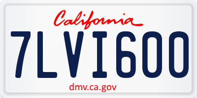 CA license plate 7LVI600