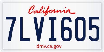 CA license plate 7LVI605