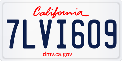 CA license plate 7LVI609