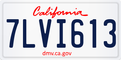 CA license plate 7LVI613