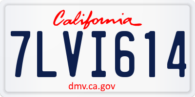 CA license plate 7LVI614