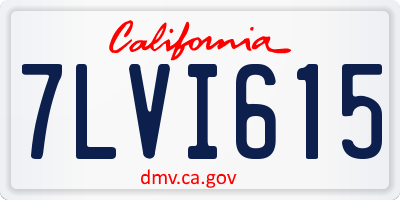 CA license plate 7LVI615
