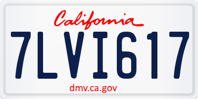 CA license plate 7LVI617