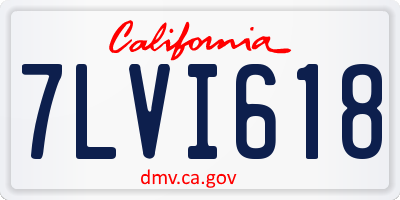 CA license plate 7LVI618