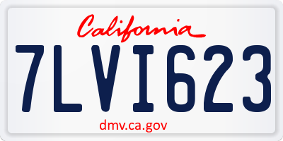 CA license plate 7LVI623
