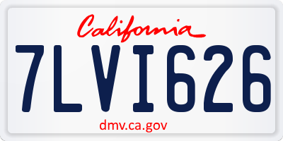 CA license plate 7LVI626