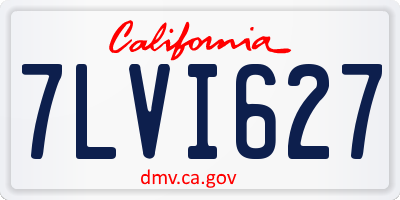 CA license plate 7LVI627