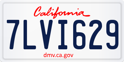 CA license plate 7LVI629
