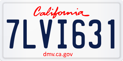CA license plate 7LVI631