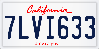 CA license plate 7LVI633
