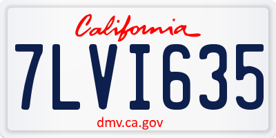 CA license plate 7LVI635