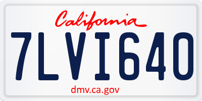 CA license plate 7LVI640
