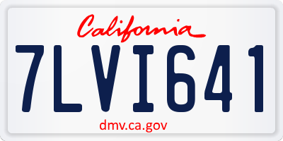 CA license plate 7LVI641