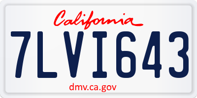 CA license plate 7LVI643