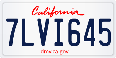 CA license plate 7LVI645