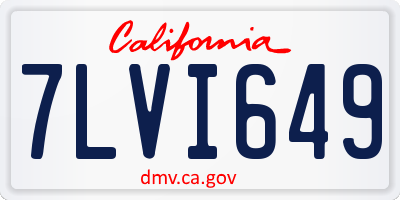 CA license plate 7LVI649