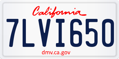 CA license plate 7LVI650