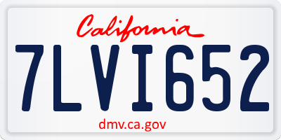 CA license plate 7LVI652