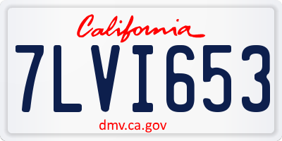 CA license plate 7LVI653