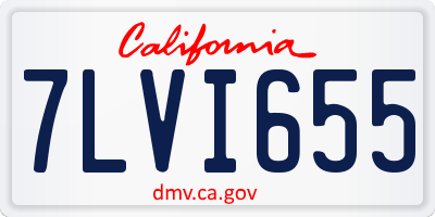 CA license plate 7LVI655