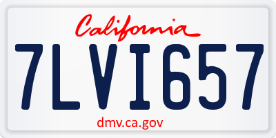 CA license plate 7LVI657