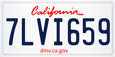 CA license plate 7LVI659