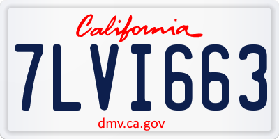 CA license plate 7LVI663