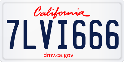CA license plate 7LVI666