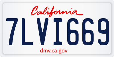 CA license plate 7LVI669