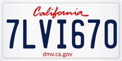 CA license plate 7LVI670