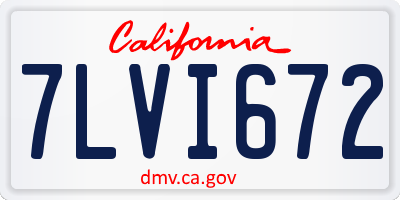 CA license plate 7LVI672