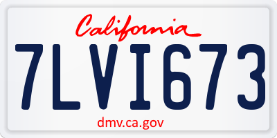 CA license plate 7LVI673