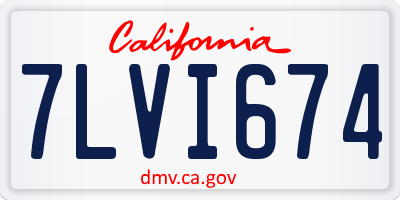 CA license plate 7LVI674