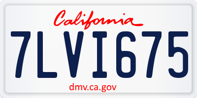 CA license plate 7LVI675