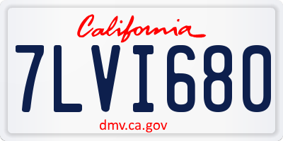 CA license plate 7LVI680