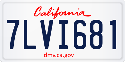 CA license plate 7LVI681