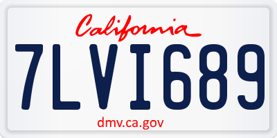 CA license plate 7LVI689