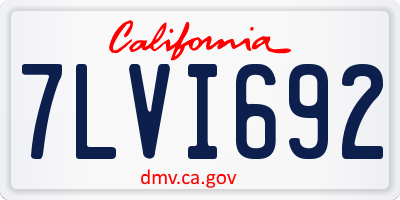 CA license plate 7LVI692