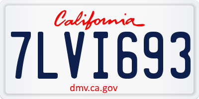 CA license plate 7LVI693