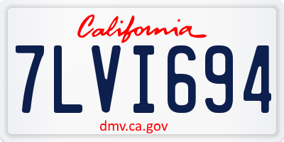 CA license plate 7LVI694
