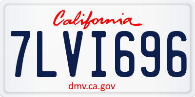 CA license plate 7LVI696