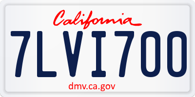 CA license plate 7LVI700