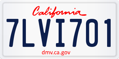 CA license plate 7LVI701