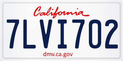 CA license plate 7LVI702