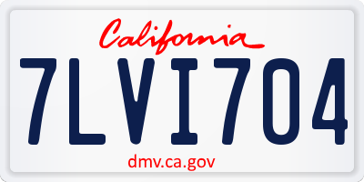 CA license plate 7LVI704