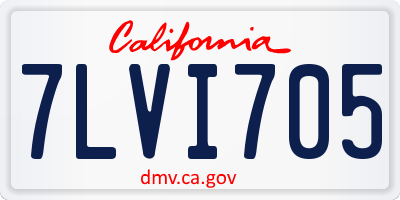 CA license plate 7LVI705